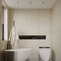 Modern Minimalist Bedroom Interior Design With Grey Headboard Wall Circular Chandelier And Bedside Tables