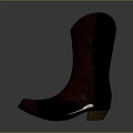Brown Leather High Heel Boots With Classic Design And Stitching Detail