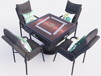 Modern Mahjong Table and Chair 3d model