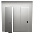 Modern Swing Door Design With Metal Handle And Secure Lock Mechanism 3d model
