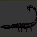 Dark Red Scorpion 3D Model With Detailed Features On Gray Gradient Background 3d model