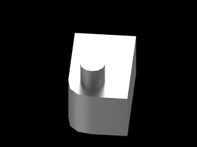White Smooth Geometric 3D Model With Square Base And Cylindrical Protrusion 3d model