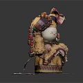 Traditional Ethnic Doll With Colorful Headdress Vibrant Embroidered Clothes And Tassels