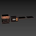 Modern Black Kitchen Appliances Set Including Oven Microwave And Electric Hobs 3d model