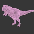 Realistic Tyrannosaurus Rex 3D Model Standing With Open Mouth On Gray Background