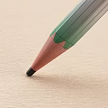 Vibrant Green Pencil With Sharp Black Tip Gently Touching Light Paper Surface 3d model
