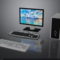 Modern Desktop Computer Setup With Monitor Tower Keyboard And Mouse
