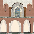 Door opening arch background wall 3d model