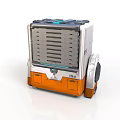 Compact Mechanical Device With Gray White Body Orange Base Grilles And Control Panel