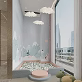 Modern Luxury Real Estate Sales Office Interior With Artistic Floating Chandelier And Project Sand Table