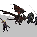 Action Collectible Dolls Dragon Robot and Sword Wielding Figure with Wings Mechanical Design and Weapons