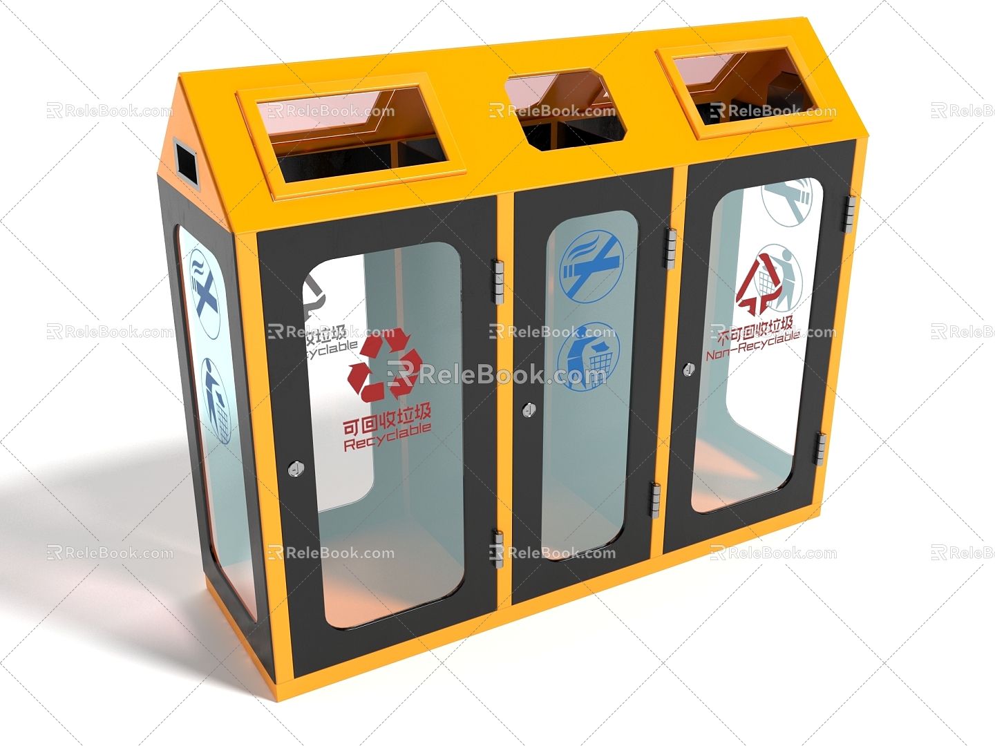 Modern style dustbin dustbin public facilities highway facilities recycling bin 3d model