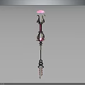 Trendy Women's Fashion Accessory with Pink Floral Design and Black Gold Detailing
