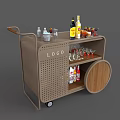 Wooden Serving Cart With Wheels For Bottles Glasses And Fruits Storage