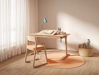 Nordic Desk Chair Study Table 3d model