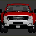 Red Pickup Truck Exterior With Shiny Finish And Crew Cab Design On Black Background