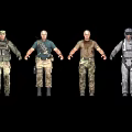 Game and Movie Military Characters with Four Distinct Tactical Outfits and Uniforms
