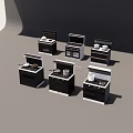 Modern Kitchen Stoves With Range Hood Oven Burners And Multiple Designs 3d model