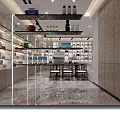 Modern Pharmacy Store Interior With Well Lit Shelves And Medical Products