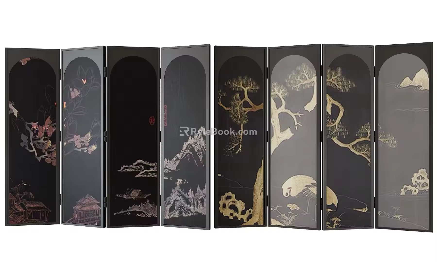 new chinese style screen 3d model