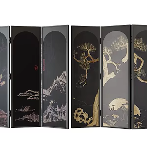 new chinese style screen 3d model