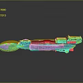 Blue Futuristic Spaceship Model On Dark Background With Detailed Mechanical Structure
