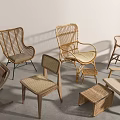 Leisure Chairs Collection with Wicker Rattan and Wooden Frame Designs