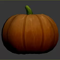 Fresh Orange Pumpkin With Green Stem Ripe Whole And Healthy Appearance