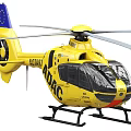 Yellow Emergency Service Helicopter With ADAC Logo And Blue EU Flag Tail