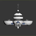 Modern Multi Circular Technological Device With Three Bases Top Antenna And Spherical Structure