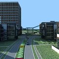 Modern Residential Building Complex With Tall Low Rise Buildings Landscaped Road And Green Areas