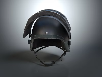 Durable Black Tactical Helmet With Reinforced Shell Ear Flaps And Adjustable Straps 3d model