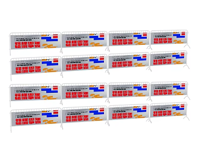 Multiple Display Racks With Neatly Arranged Red And Blue Hardware Tools Products 3d model