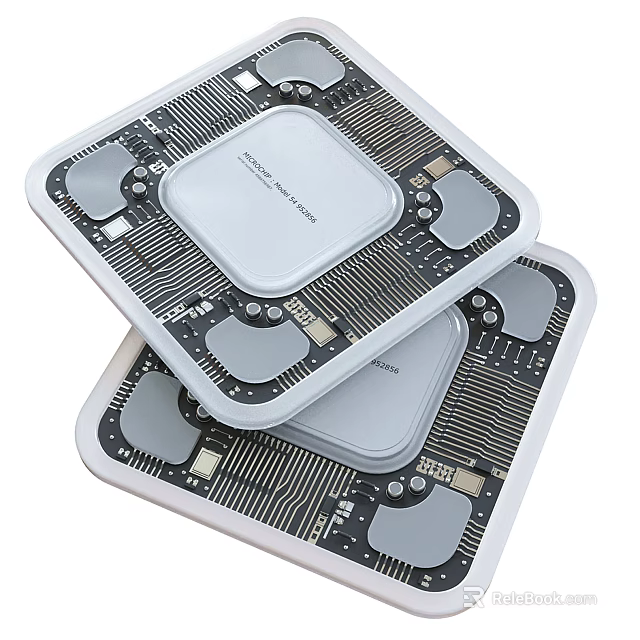 High Performance Processor Chip With Detailed Circuit Board Design And Components 3d model 