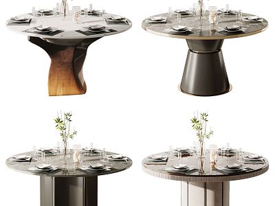 Modern Dining Table Round Tableware model