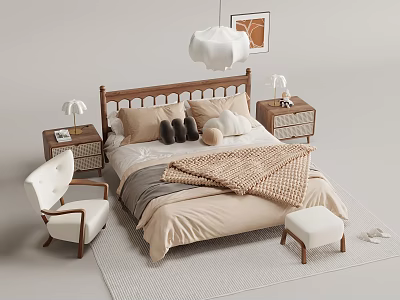 Double bed 3d model