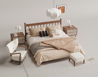 Double bed 3d model