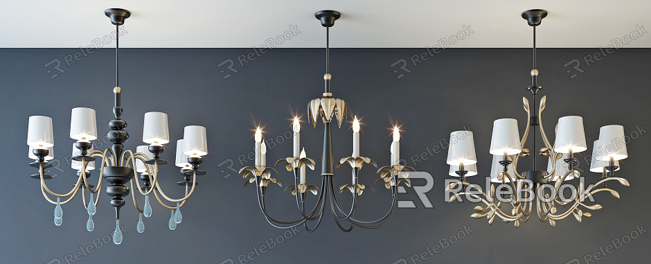 Simple European chandelier fashion simple metal chandelier combination model