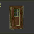 Elegant Classic Wooden Door With Glass Panes And Golden Trim Design