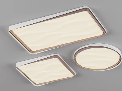 Modern Ceiling Lights In Square And Round Shapes 3d model