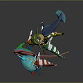 Various Colorful 3D Aquatic Animals Models With Unique Shapes And Vibrant Colors