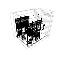 Modern Wardrobe Interior With Shelves Hanging Clothes Storage Boxes Bags Mirror And Stool