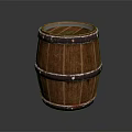 Rustic Wooden Barrel Tabletop Decorative Ornament Set With Metal Hoops And Natural Grain