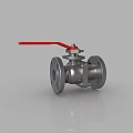 Durable Metal Ball Valve with Red Handle and Flanged Connection Design