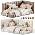 Modern Soft Upholstered Children Bed With Multiple Optional Colors And Cozy Full Bedding Sets