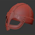 Medieval Vintage Helmet With Metal Construction Leather Accents And Rivet Details