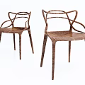 Modern Wooden Leisure Chairs with Curved Armrests and Slender Legs Design