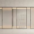 Modern Interior Sliding Doors With Frosted Glass And Vertical Striped Panels