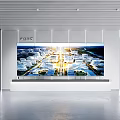 Hi Tech Exhibition Hall Interior With Digital Displays Data Charts And Modern Design