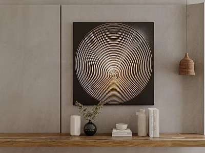 Hanging Painting Abstract Painting Ornaments Round Hanging Painting 3d model